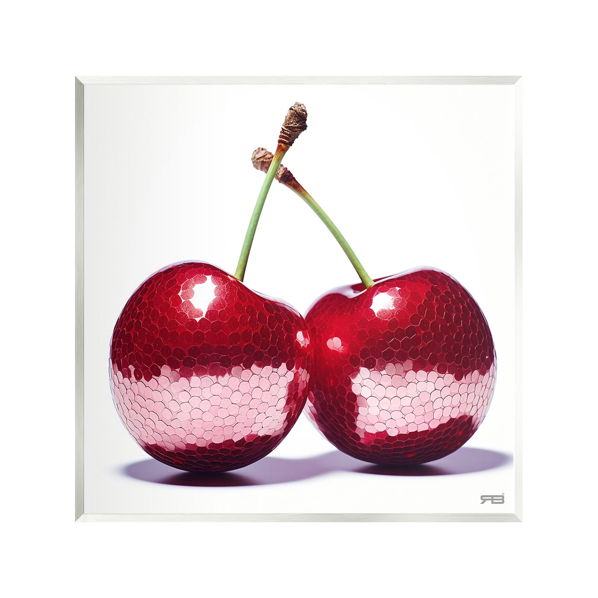 Stupell Industries Cherries with Reflection Food & Beverage Painting Unframed Art Print Wall Art, 12 x 12