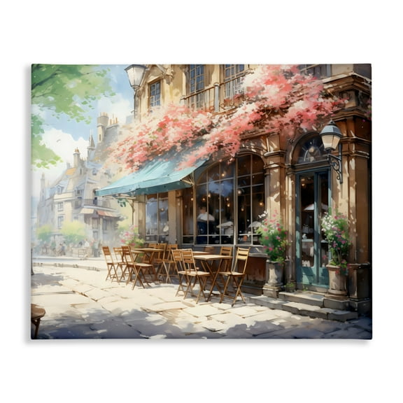 Stupell Industries Cherry Blossom Bistro Canvas Wall Art design by LSR Creative Studio, 16 x 20