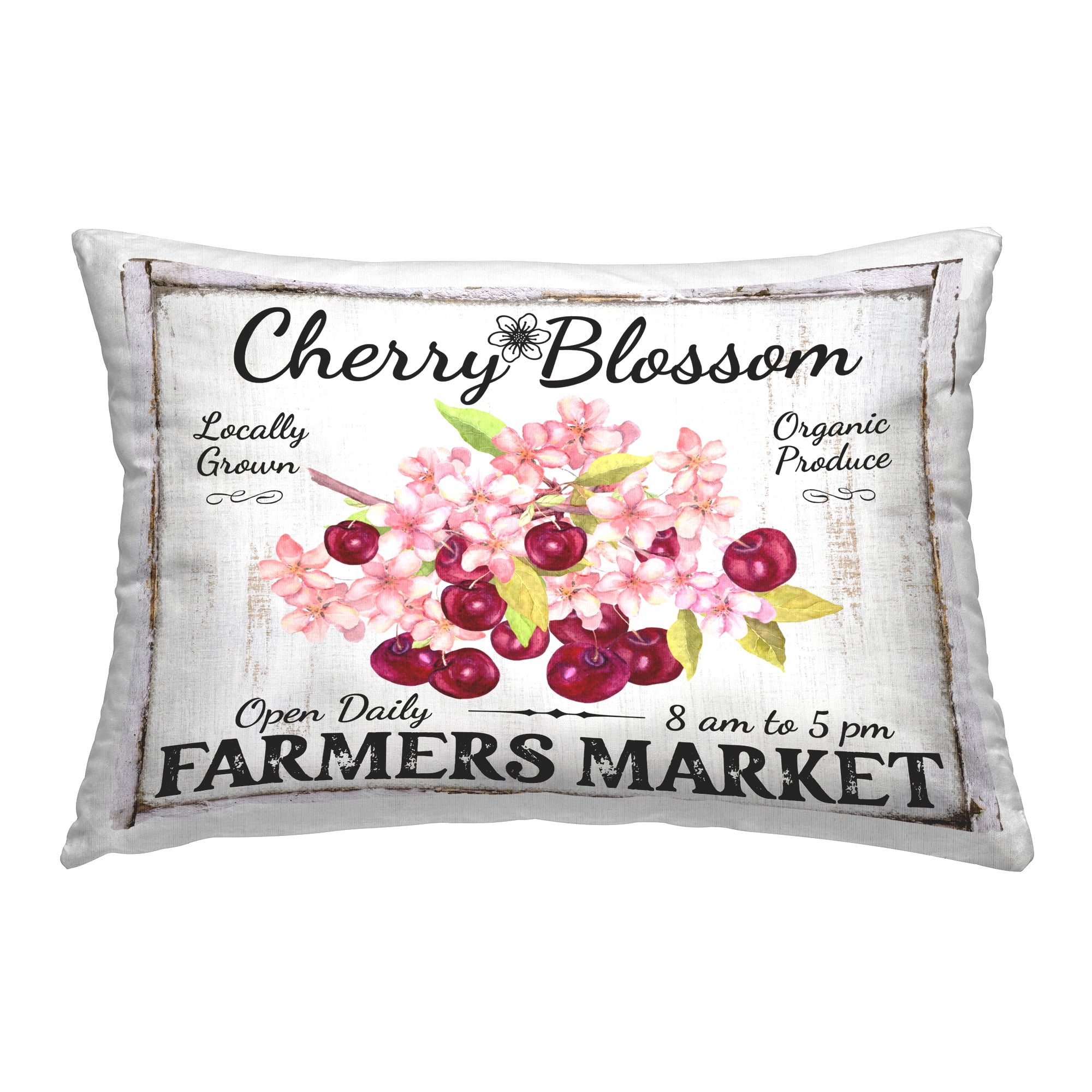 Stupell Industries Cherry Blossom Farmer's Market Decorative Printed Throw Pillow Design by Creatif Belle.