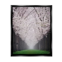 Stupell Industries Cherry Blossom Grove Landscape Photography Black Floater Framed Canvas Art Print Wall Art, 17 x 21
