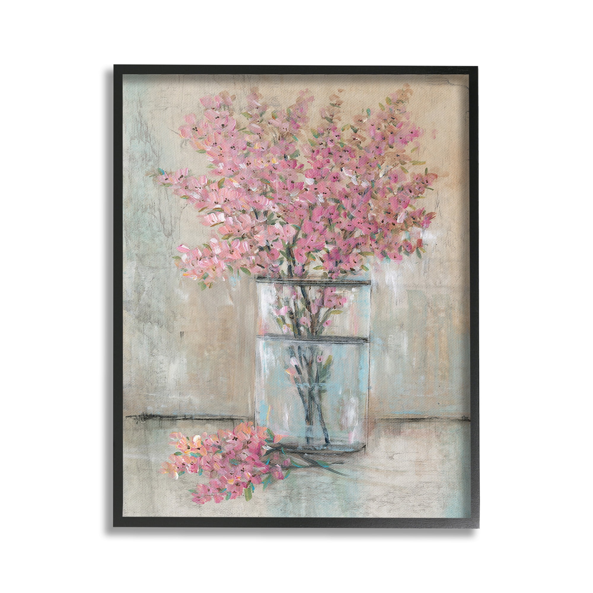 Stupell Industries Cherry Blossom Twigs Botanical & Floral Painting Black Framed Art Print Wall Art, 16 x 20