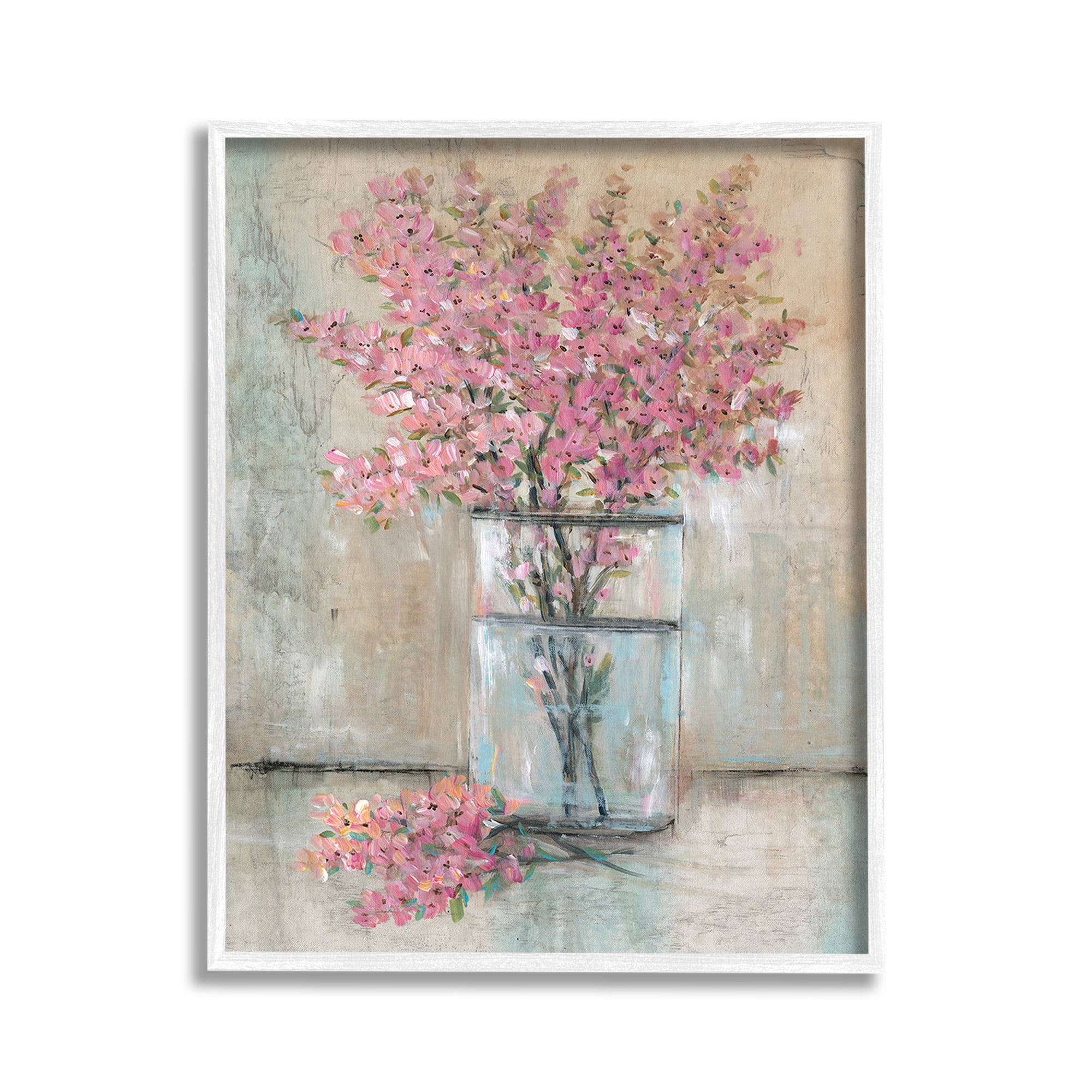Stupell Industries Cherry Blossom Twigs Botanical & Floral Painting White Framed Art Print Wall Art, 11 x 14
