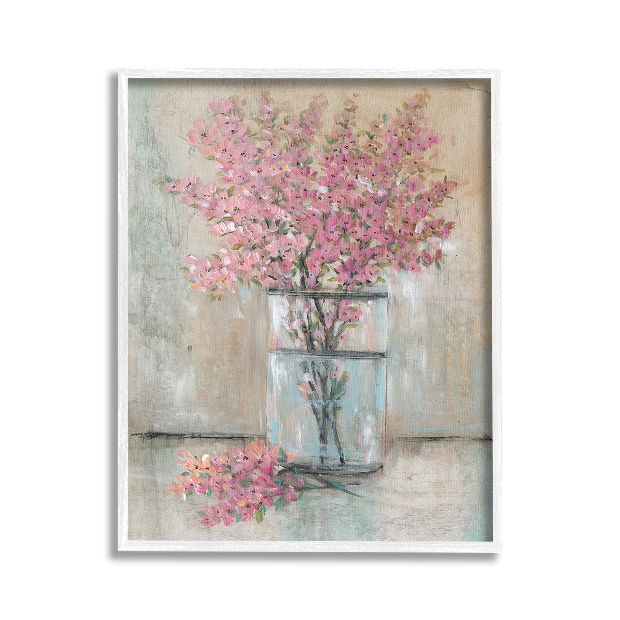 Stupell Industries Cherry Blossom Twigs Botanical & Floral Painting White Framed Art Print Wall Art, 16 x 20