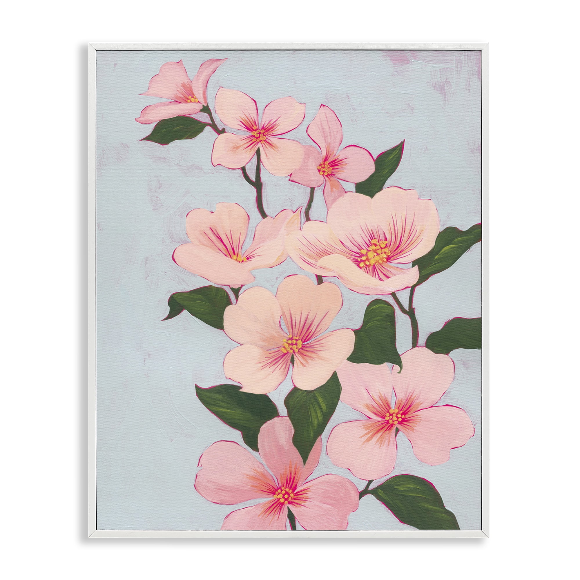 Stupell Industries Cherry Blossoms Vine Botanical & Floral Painting White Framed Art Print Wall Art, 11 x 14