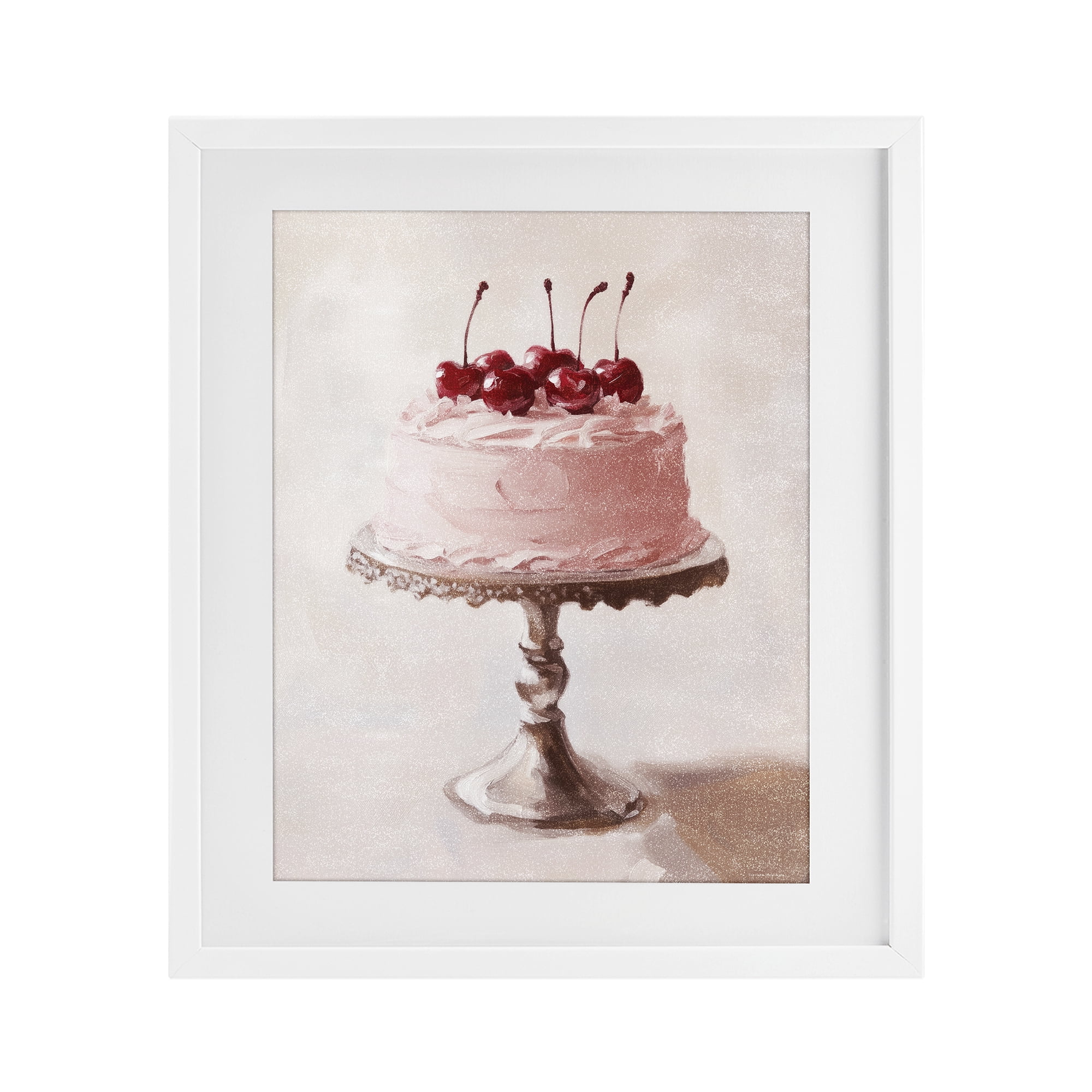 Stupell Industries Cherry Cake Delight White Framed Print Under Glass, design by Svetlana Aleynikova