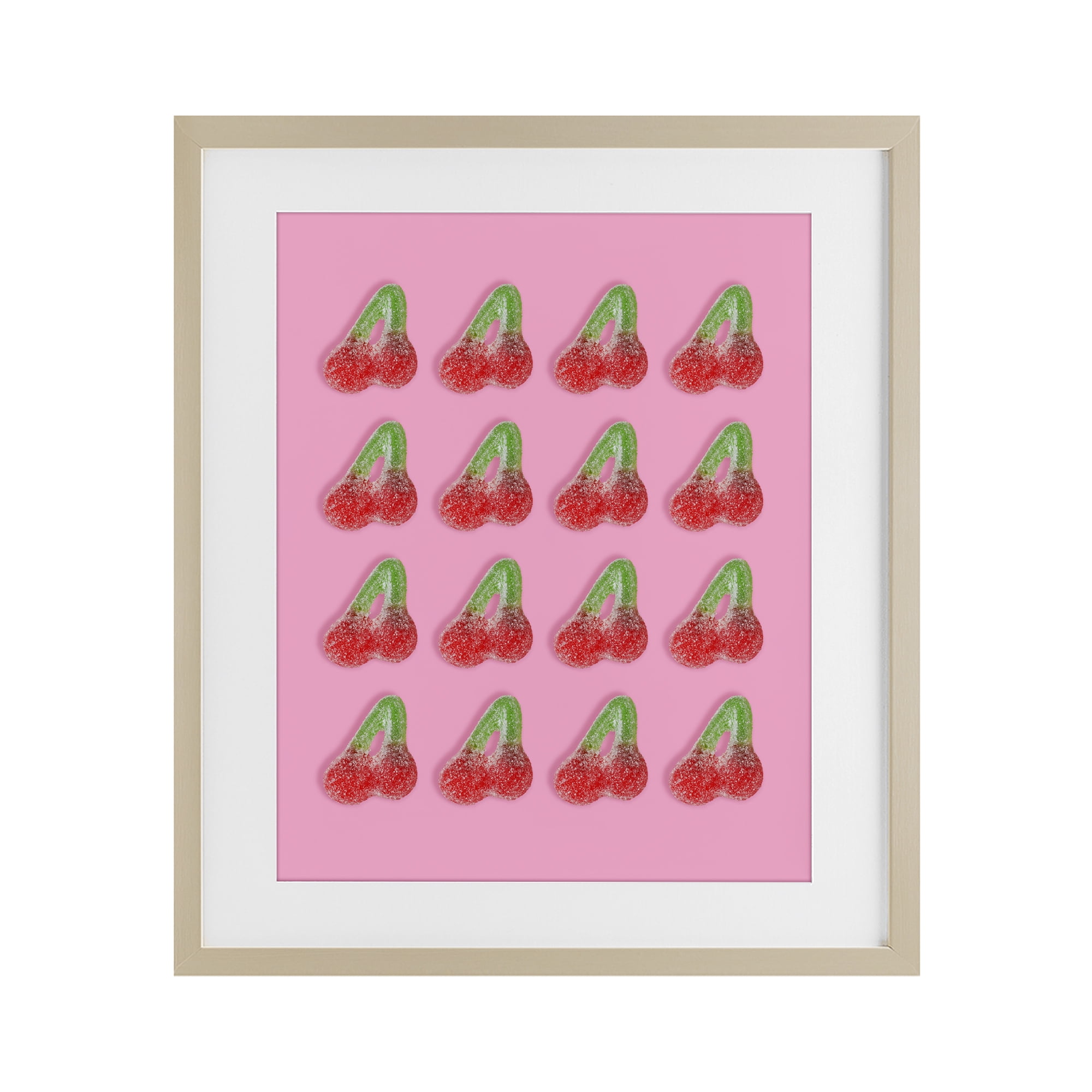 Stupell Industries Cherry Candy Pattern Birch Framed Print Under Glass, design by LISH Creative