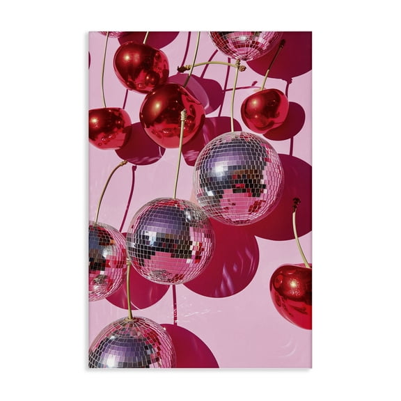 Stupell Industries Cherry Disco Fruits Fashion Painting Wrapped Canvas Canvas Art Print Wall Art, 20 x 30
