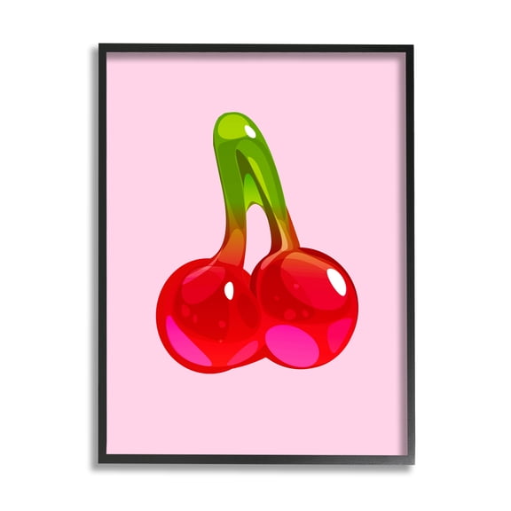 Stupell Industries Cherry Gummy Candy Food & Beverage Painting Black Framed Art Print Wall Art, 11 x 14