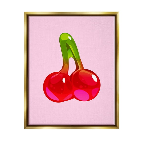 Stupell Industries Cherry Gummy Candy Food & Beverage Painting Gold Floater Framed Art Print Wall Art, 25 x 31