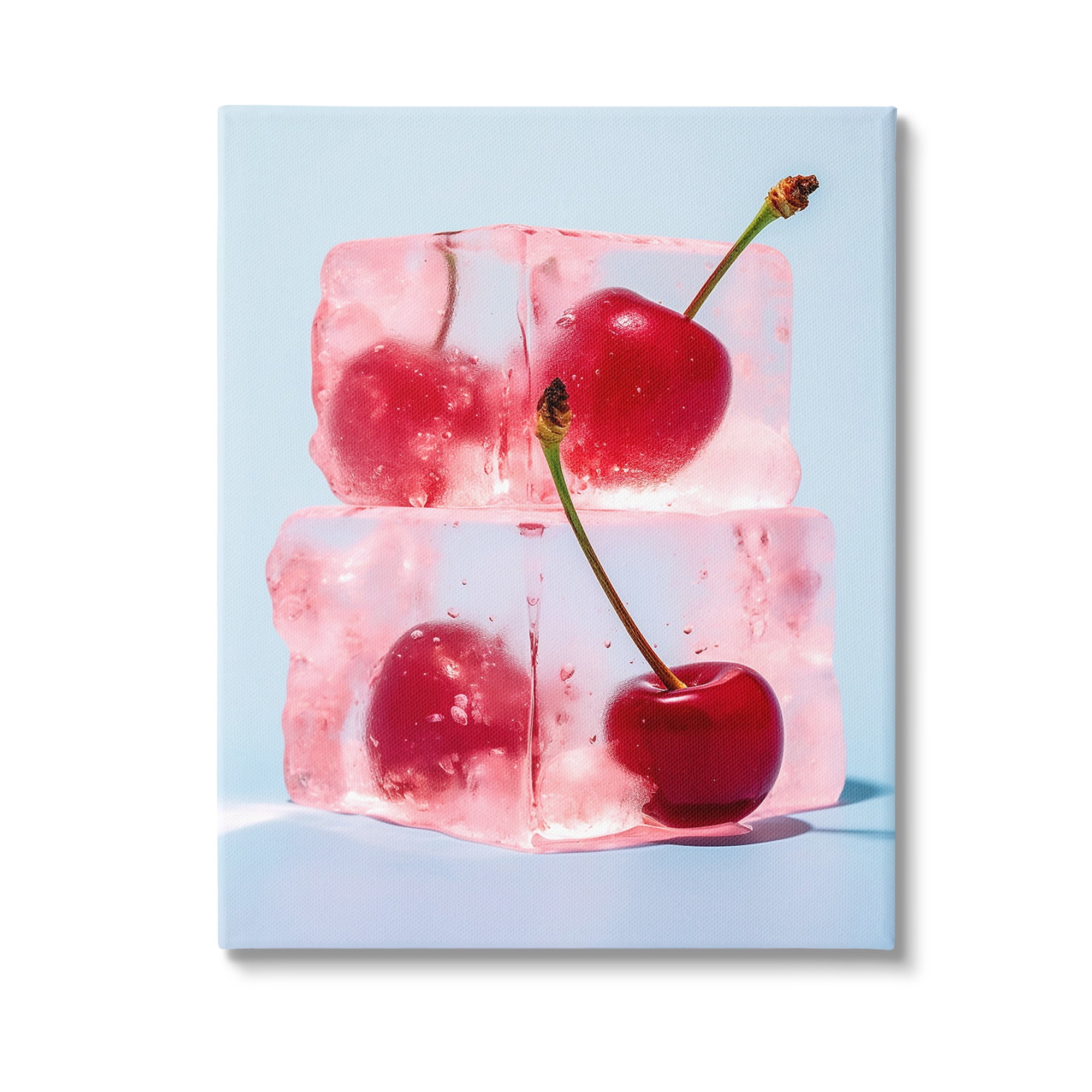 Stupell Industries Cherry Ice Cubes Food & Beverage Painting Gallery Wrapped Canvas Art Print Wall Art, 30 x 40