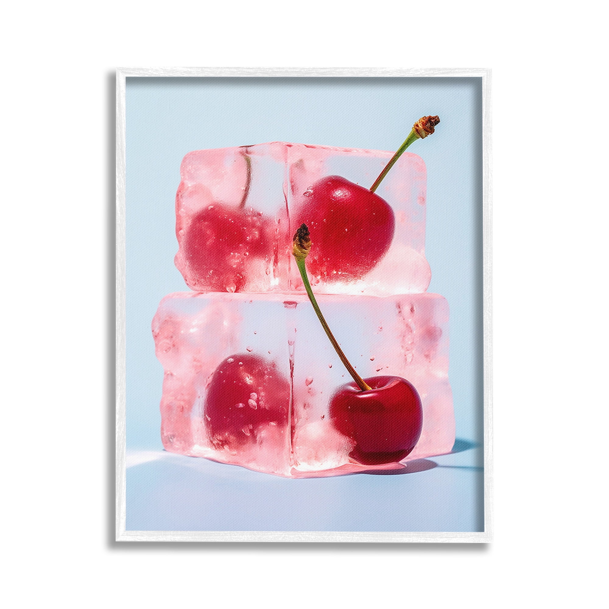 Stupell Industries Cherry Ice Cubes Food & Beverage Painting White Framed Art Print Wall Art, 24 x 30