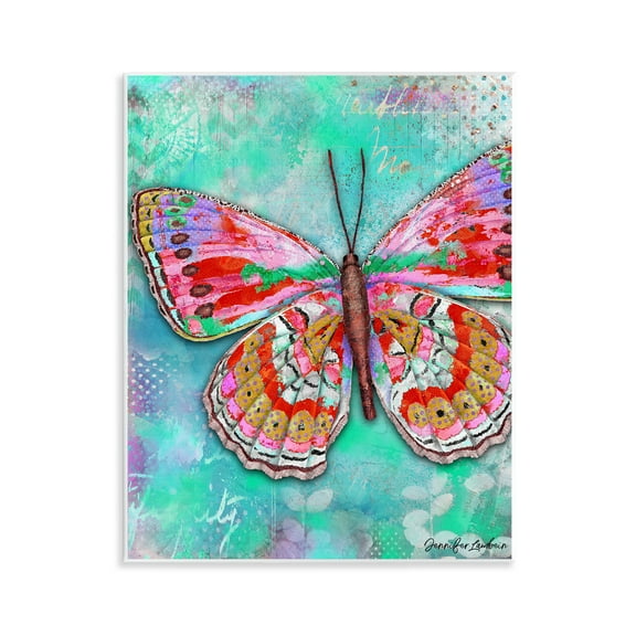 Stupell Industries Cherry Mint Butterfly Animals Painting Unframed Art Print Wall Art, 11 x 14