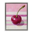 thumbnail image 1 of Stupell Industries Contemporary Cherry on Pink Stripes Gray Floating Frame Canvas Art, 17 x 21, by The Prints Vibe, 1 of 8