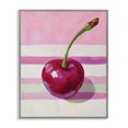 thumbnail image 1 of Stupell Industries Contemporary Cherry on Pink Stripes Gray Framed Giclee Art, 16 x 20, by The Prints Vibe, 1 of 8