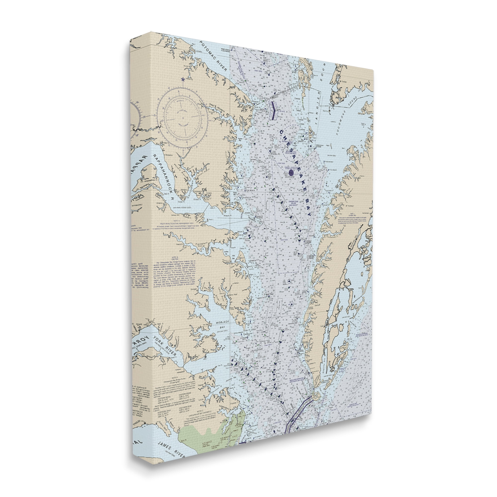 Stupell Industries Chesapeake Bay Water Flow Map Coastal Cartography, 30 x 40, Designed by Daphne Polselli