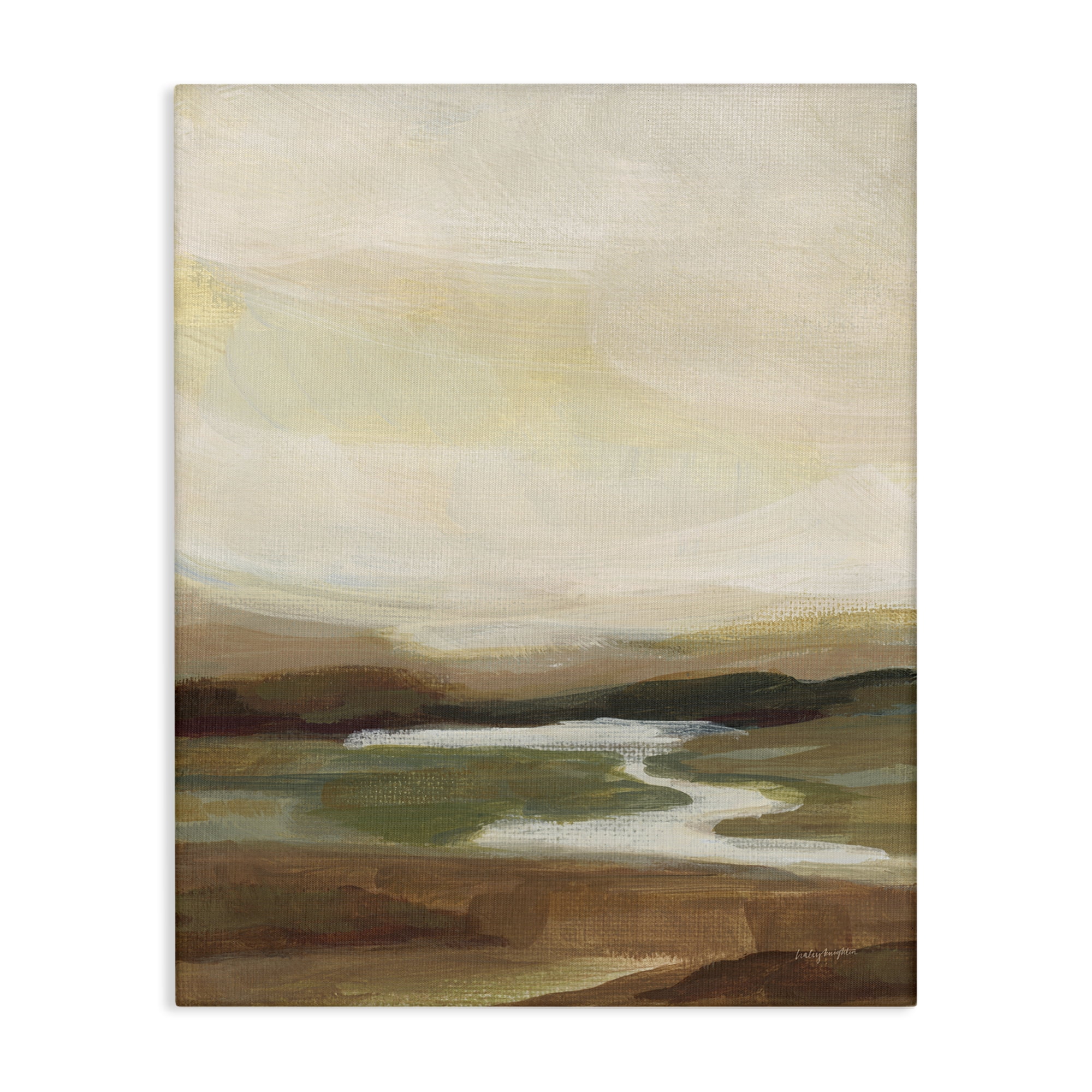 Stupell Industries Chestnut Springs River Landscape Painting Gallery Wrapped Canvas Art Print Wall Art, 36 x 48