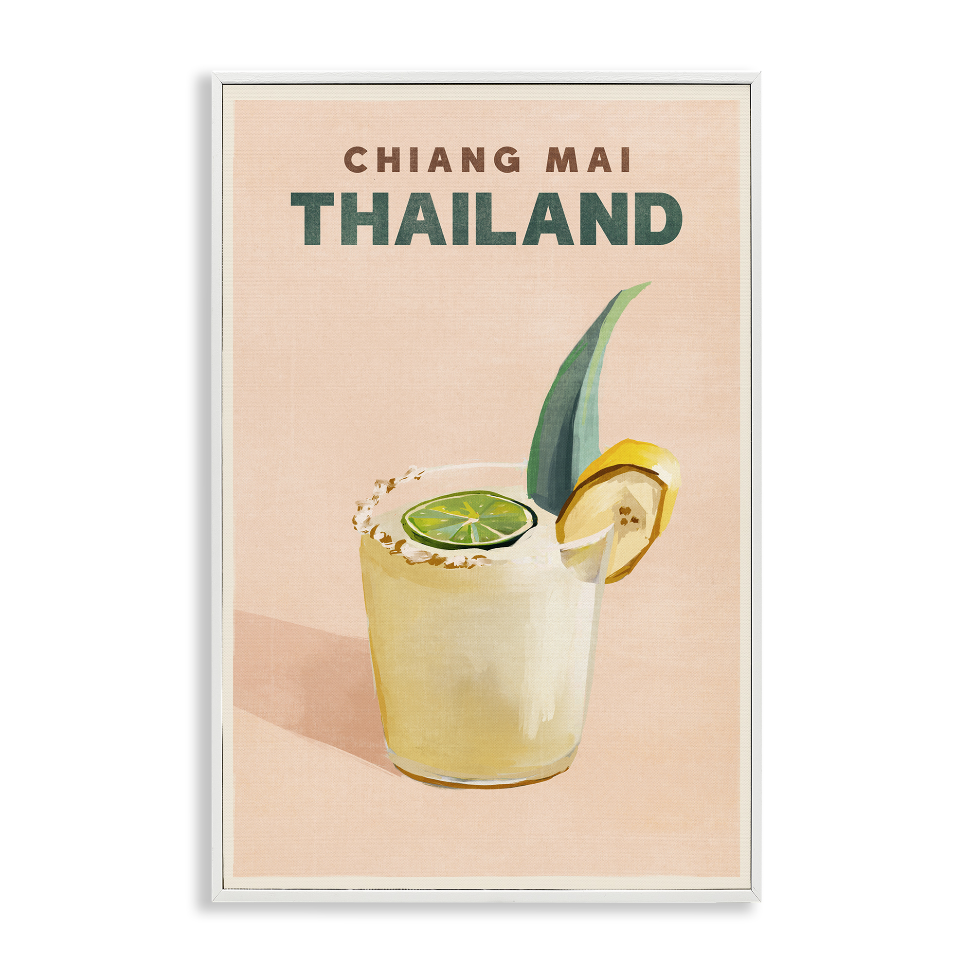 Stupell Industries Chiang Mai Thailand Cocktail Food & Beverage Painting White Framed Art Print Wall Art, 16 x 24