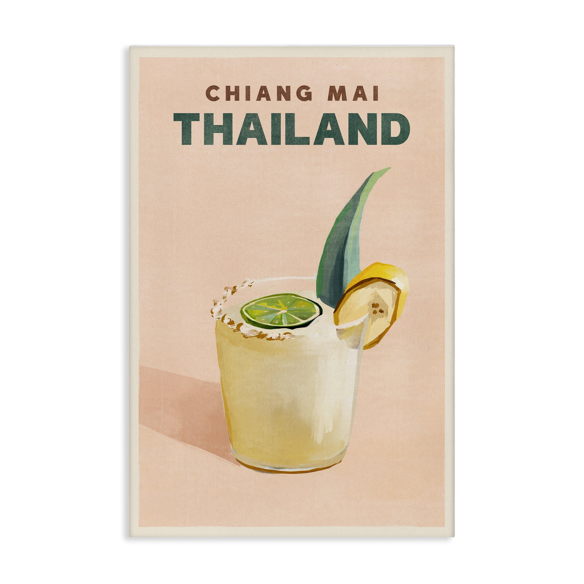 Stupell Industries Chiang Mai Thailand Cocktail Food & Beverage Painting Wrapped Canvas Art Print Wall Art, 20 x 30