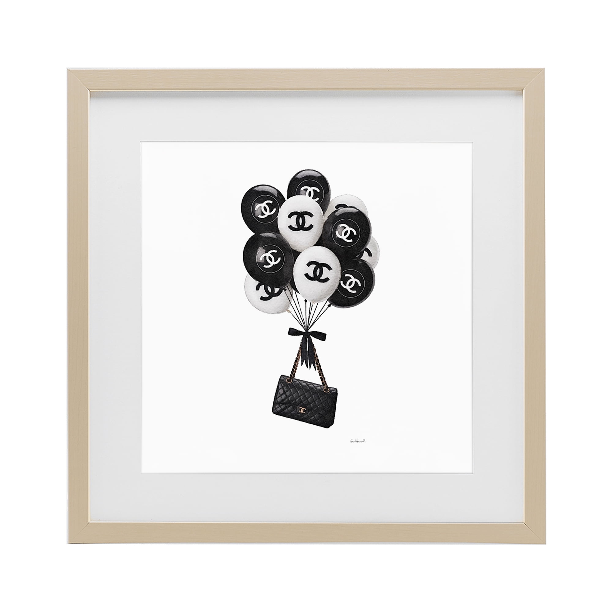Stupell Industries Chic Balloons & Purse Birch Framed Print Under Glass, design by Amanda Greenwood