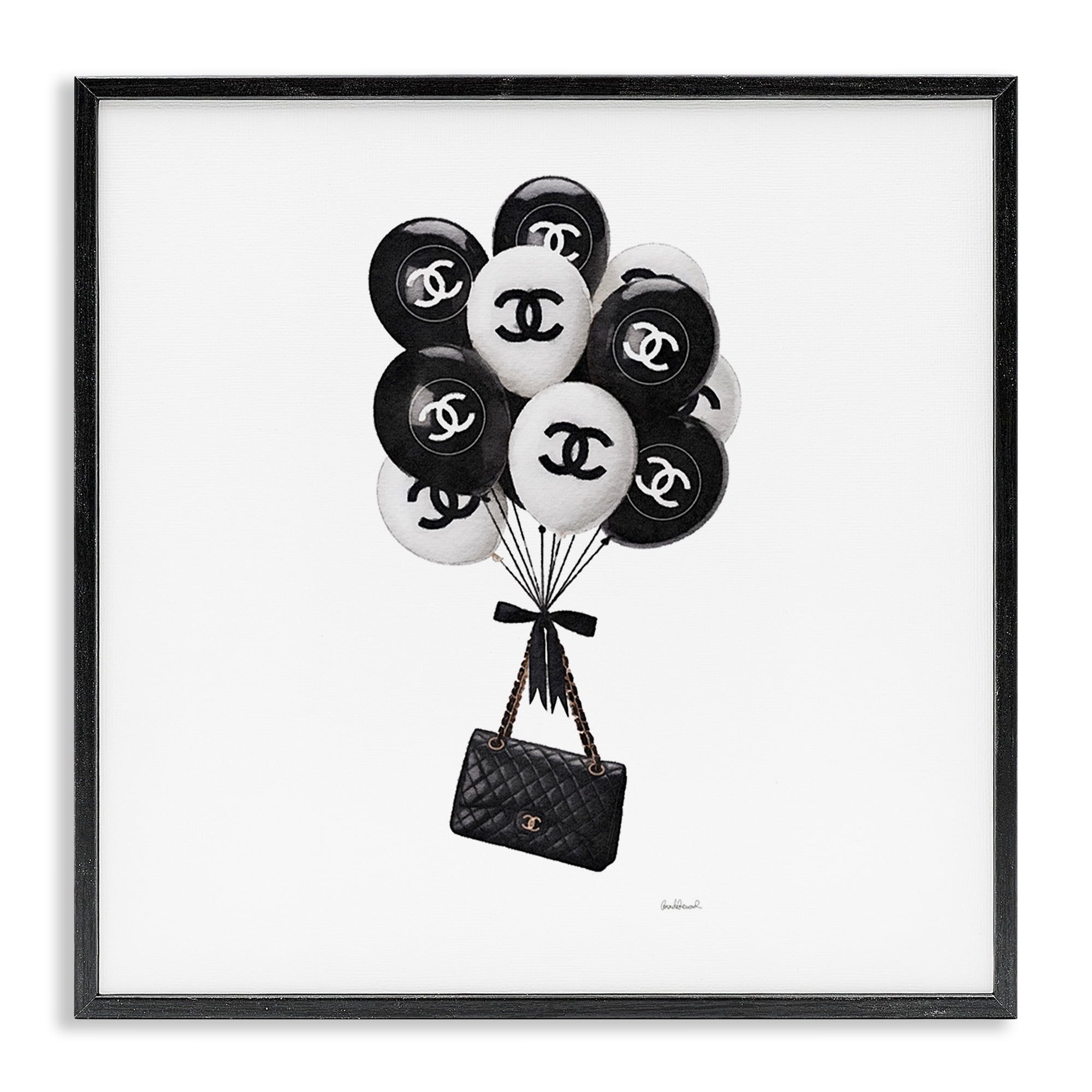 Stupell Industries Chic Balloons & Purse Black Framed Giclee Art, design by Amanda Greenwood