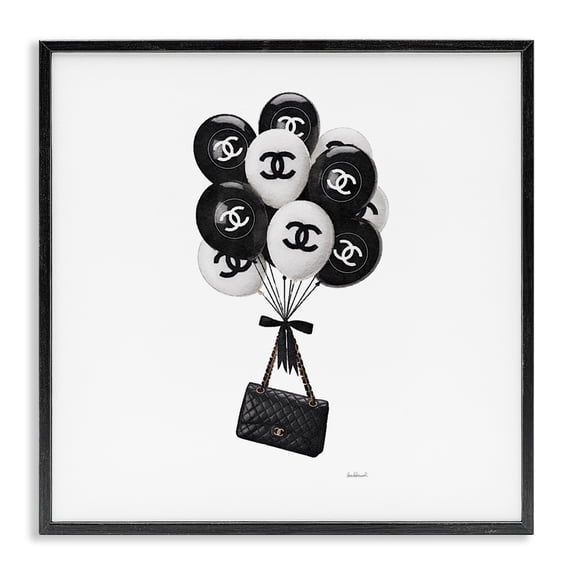 Stupell Industries Contemporary Chic Balloons & Purse Black Framed Giclee Art, 12 x 12, by Amanda Greenwood