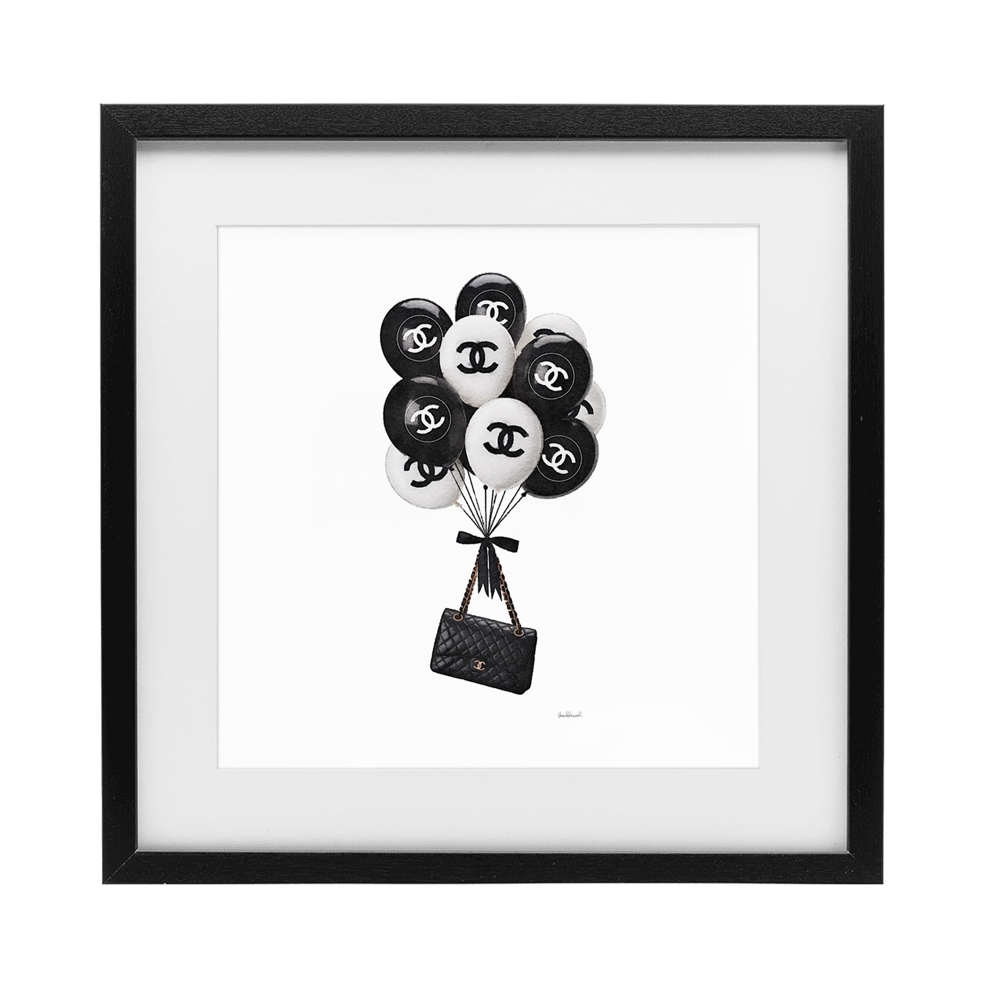 Stupell Industries Chic Balloons & Purse Black Framed Print Under Glass, design by Amanda Greenwood