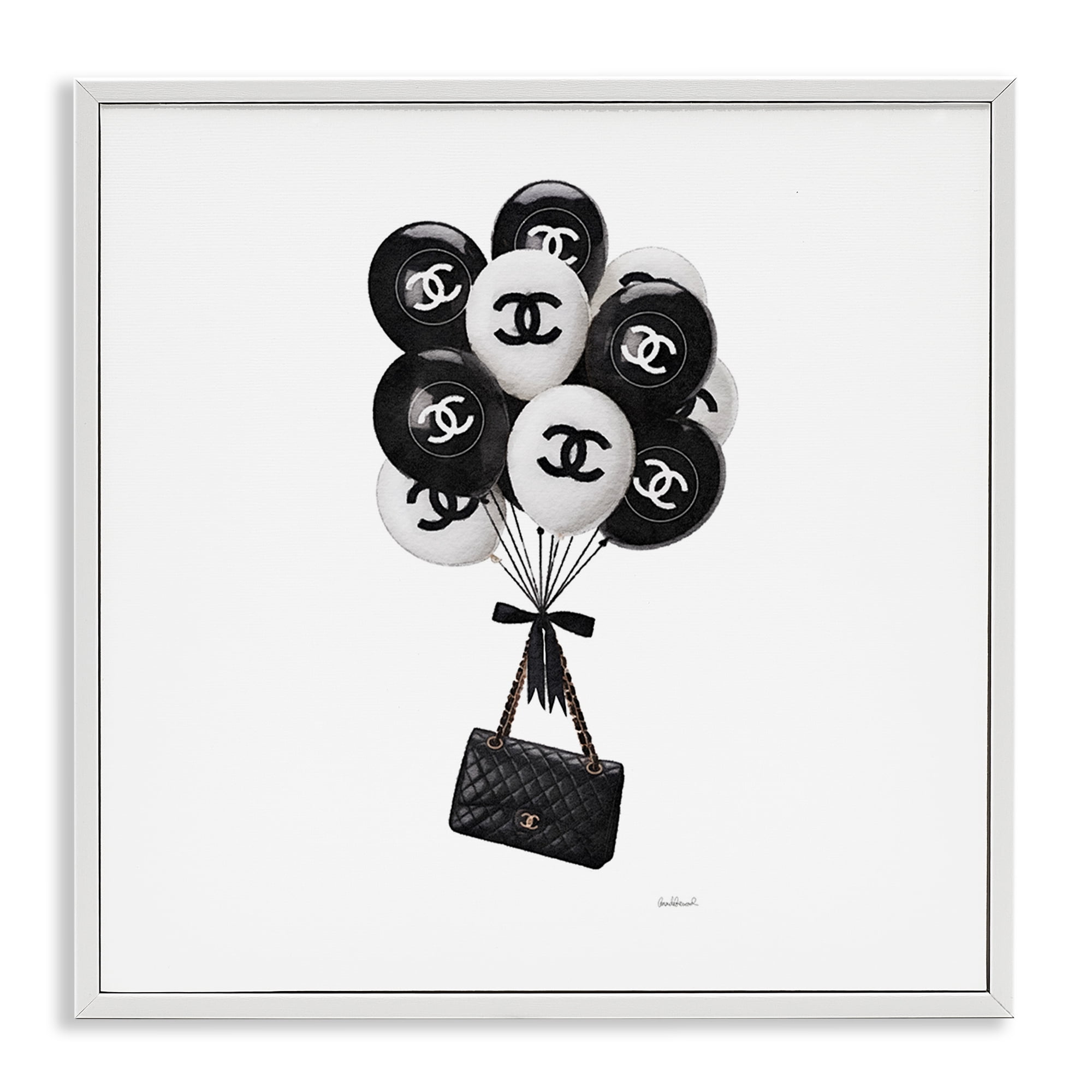 Stupell Industries Chic Balloons & Purse White Framed Giclee Art, design by Amanda Greenwood