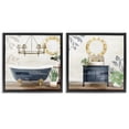 thumbnail image 1 of Stupell Industries Chic Bathroom Interior Still Life Abstract Painting Black Floater Framed Canvas Art Print Wall Art, 18 x 18, Set of 2, 1 of 9
