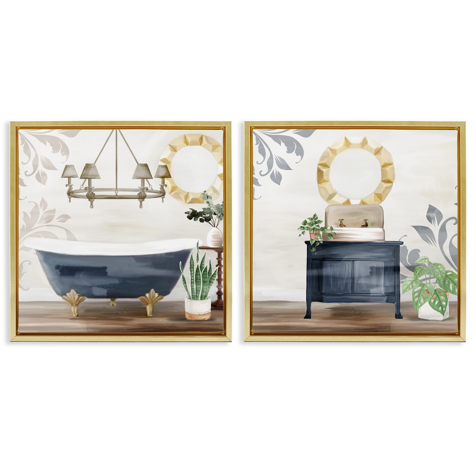 Stupell Industries Chic Bathroom Interior Still Life Abstract Painting
