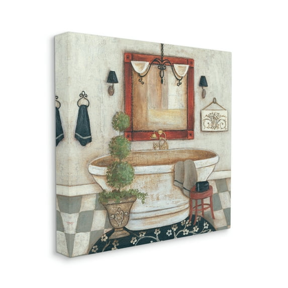 Stupell Industries Chic Bathroom Interior Traditional Home Charm Canvas Wall Art, 24 x 24, Design by R. Rig