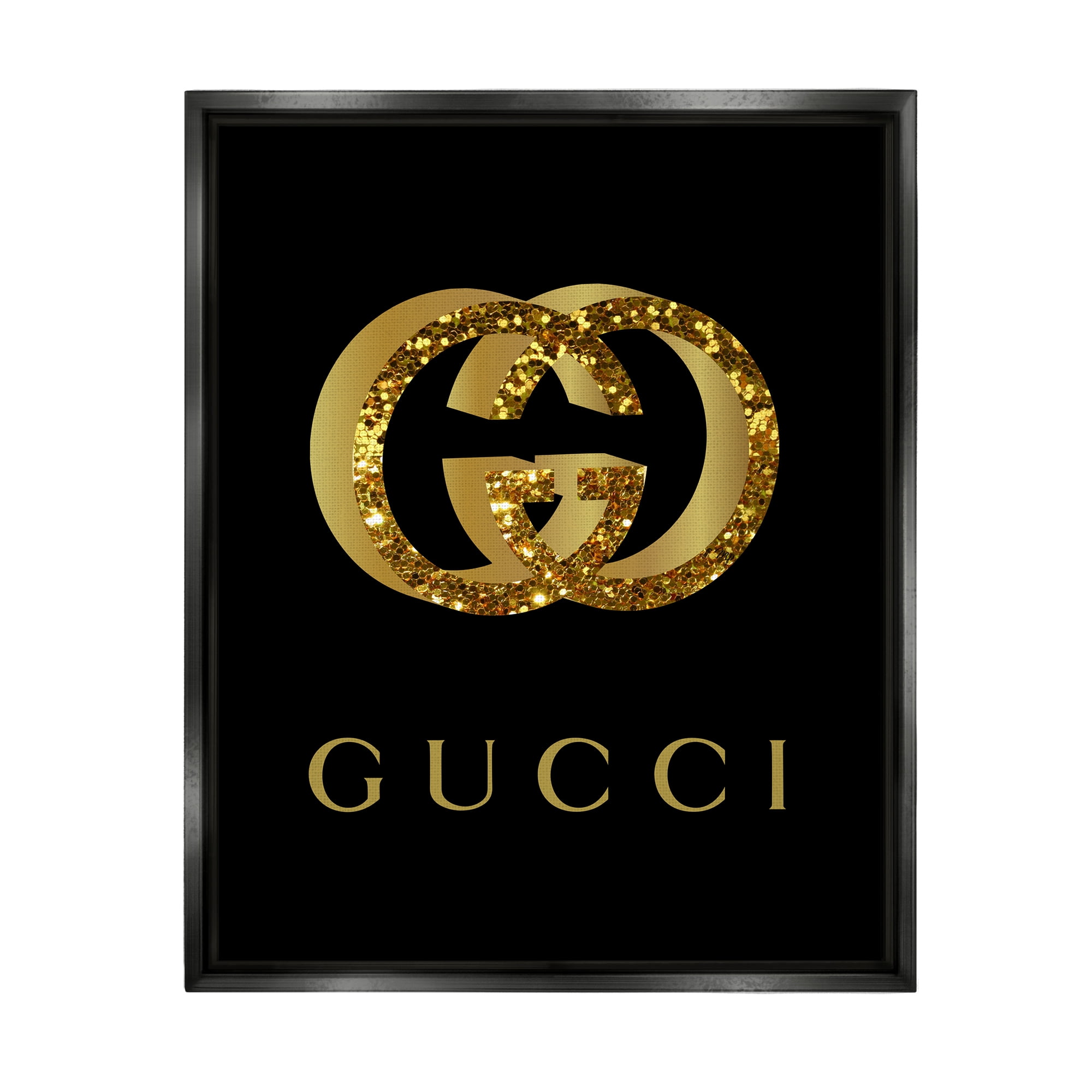 Stupell Industries Chic Black Fashion Symbol Typography Painting Black Floater Framed Art Print Wall Art, 25 x 31