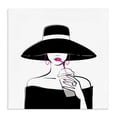 thumbnail image 1 of Stupell Industries Modern Chic Black Hat Sipping Coffee Canvas Art, 17 x 17, by Martina Pavlova, 1 of 8