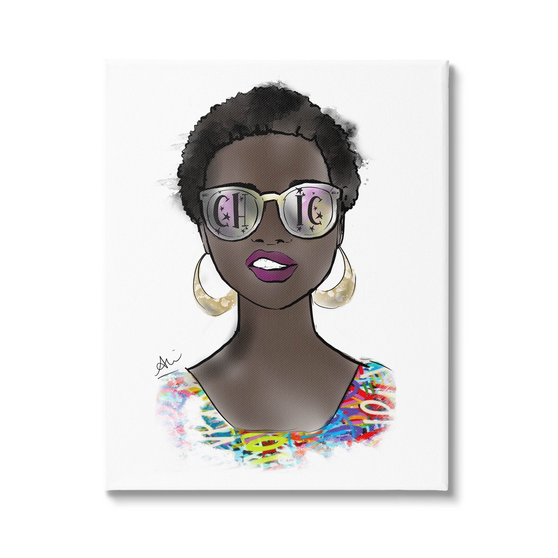 Stupell Industries Chic Bold Fashion Girl Graphic Art Gallery Wrapped Canvas Print Wall Art, Design by Alison Petrie