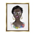 thumbnail image 1 of Stupell Industries Chic Bold Fashion Girl Graphic Art Metallic Gold Floating Framed Canvas Print Wall Art, Design by Alison Petrie, 1 of 6