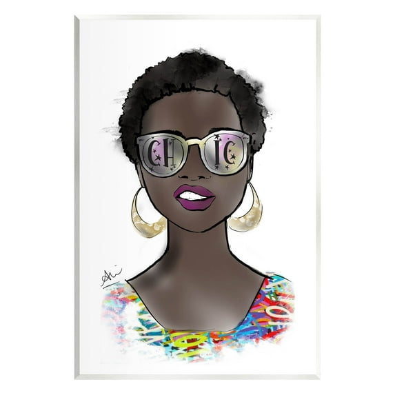 Stupell Industries Chic Bold Fashion Girl Graphic Art Unframed Art Print Wall Art, Design by Alison Petrie