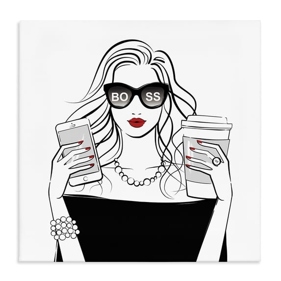 Stupell Industries Art Deco Chic Boss Morning Coffee Moment Canvas Art, 30 x 30, by Martina Pavlova