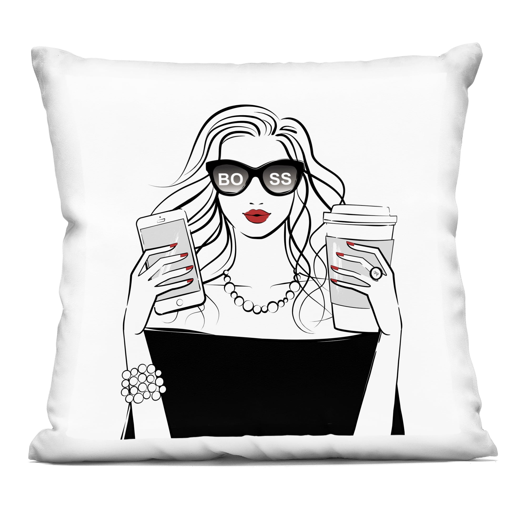 Stupell Industries Chic Boss Morning Coffee Moment Decorative Printed Throw Pillow, design by Martina Pavlova, 18 x 7 x 18
