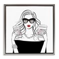 thumbnail image 1 of Stupell Industries Art Deco Chic Boss Morning Coffee Moment Gray Floating Frame Canvas Art, 25 x 25, by Martina Pavlova, 1 of 8