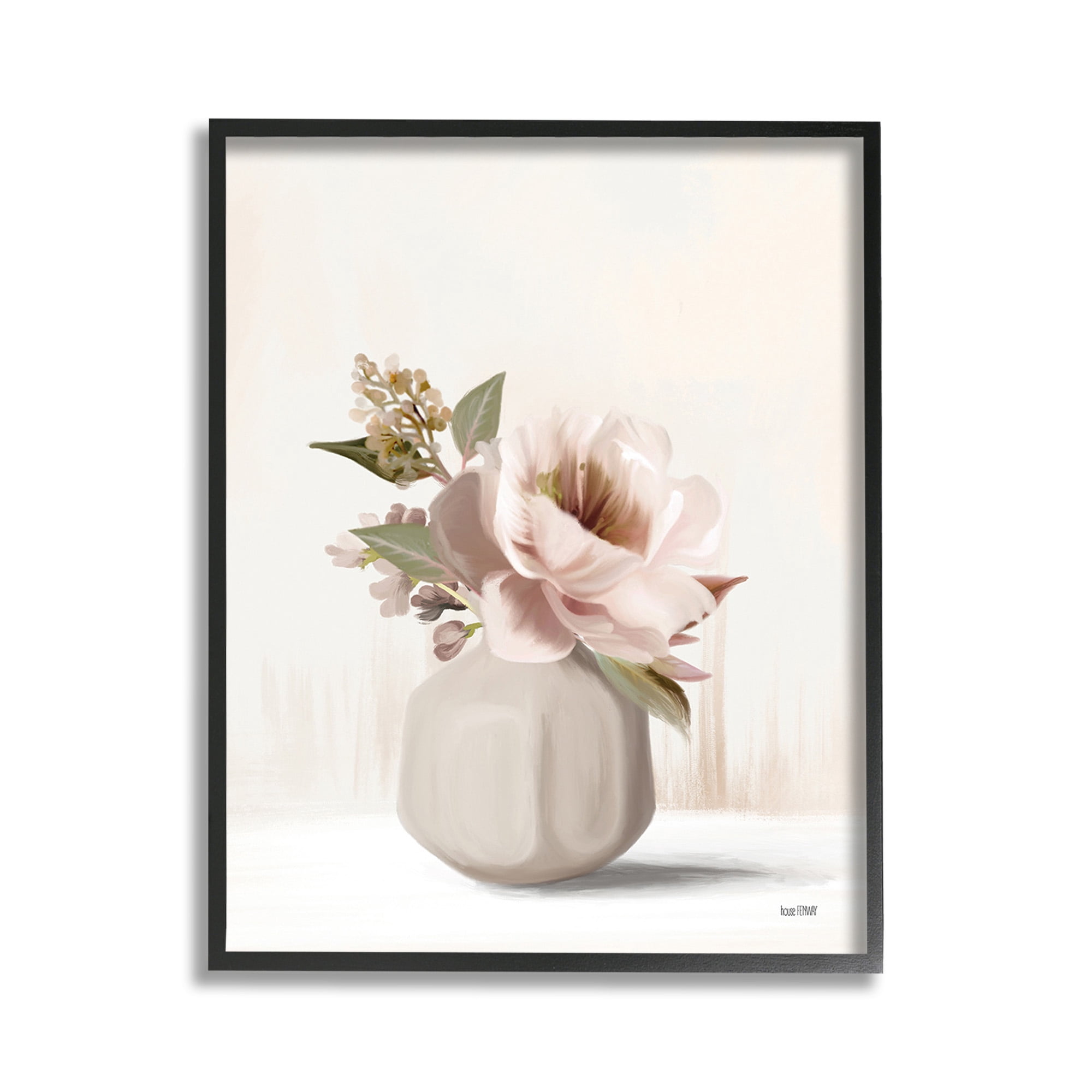 Stupell Industries Chic Bouquet in Vase Botanical & Floral Painting Black Framed Art Print Wall Art, 11 x 14