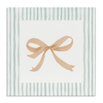 Stupell Industries Chic Bow with Striped Border Canvas Wall Art design by PATRICIA PINTO, 17 x 17