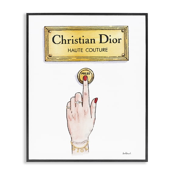 Stupell Industries Chic Brand Doorbell Black Framed Giclee Art design by Amanda Greenwood, 14 x 11