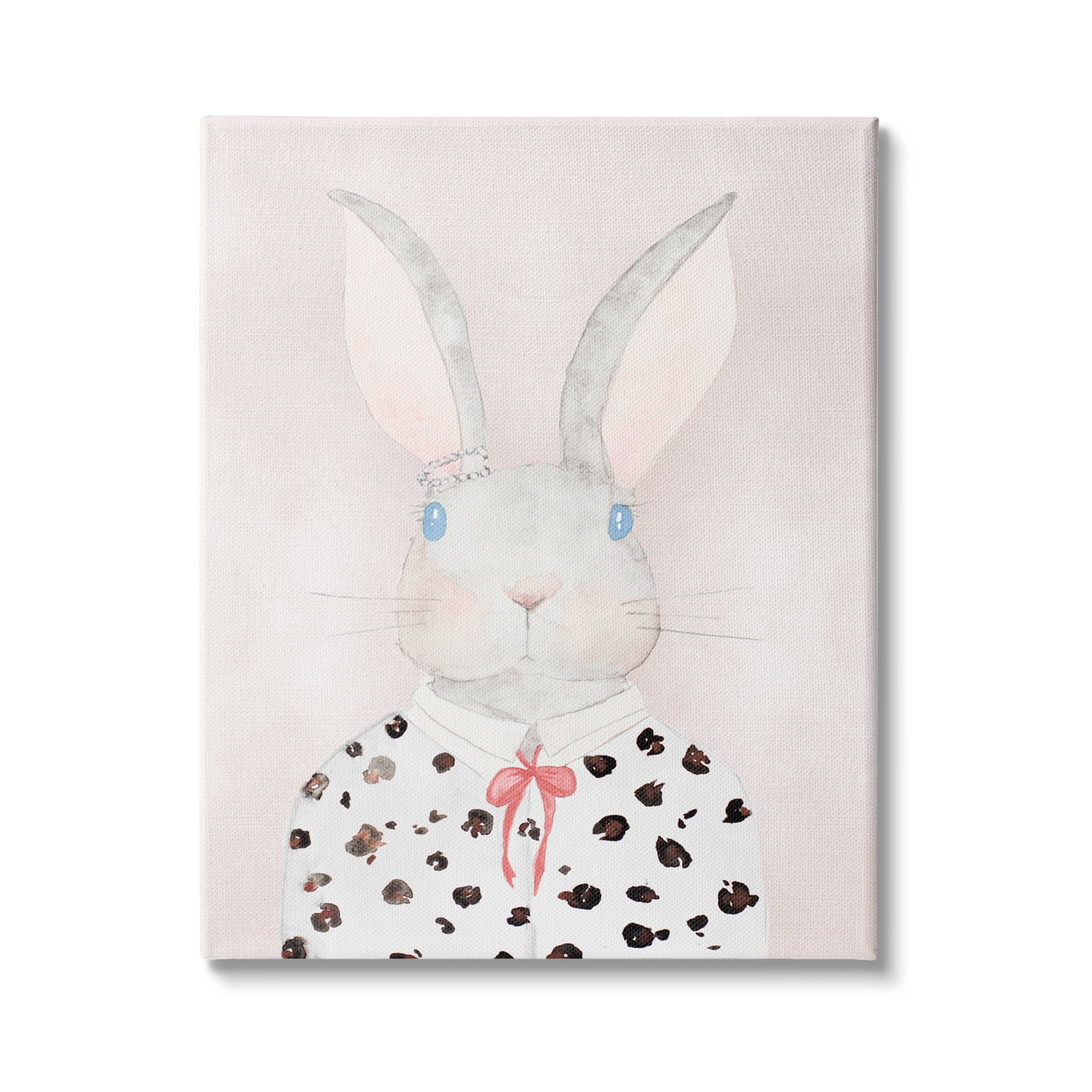 Stupell Industries Chic Bunny Rabbit Stylish Leopard Print Blouse, 36 x 48, Design by Nola James