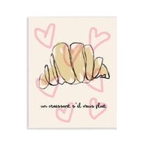 Stupell Industries Chic Croissant with Hearts Quotes and Sayings Painting Unframed Art Print Wall Art, 11 x 14