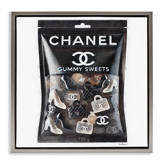 Stupell Industries Eclectic Chic Fashion Candy Gray Floating Frame Canvas Art, 18 x 18, by Amanda Greenwood