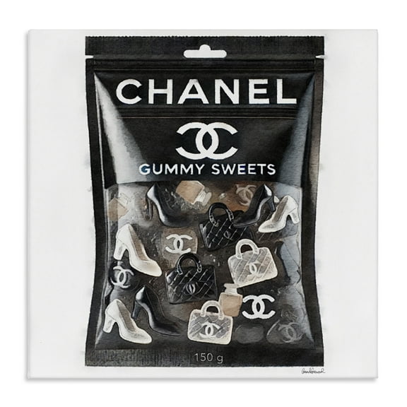 Stupell Industries Chic Fashion Candy Fashion Painting Wrapped Canvas Art Print Wall Art, 17 x 17