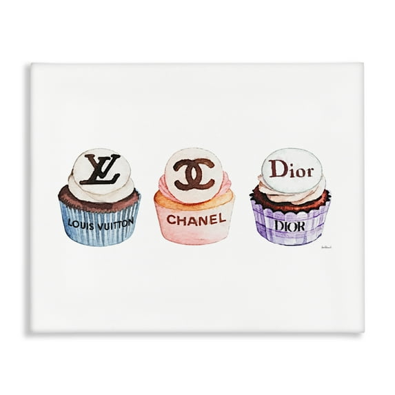 Stupell Industries Chic Fashion Cupcake Trio Canvas Wall Art design by Amanda Greenwood, 16 x 20