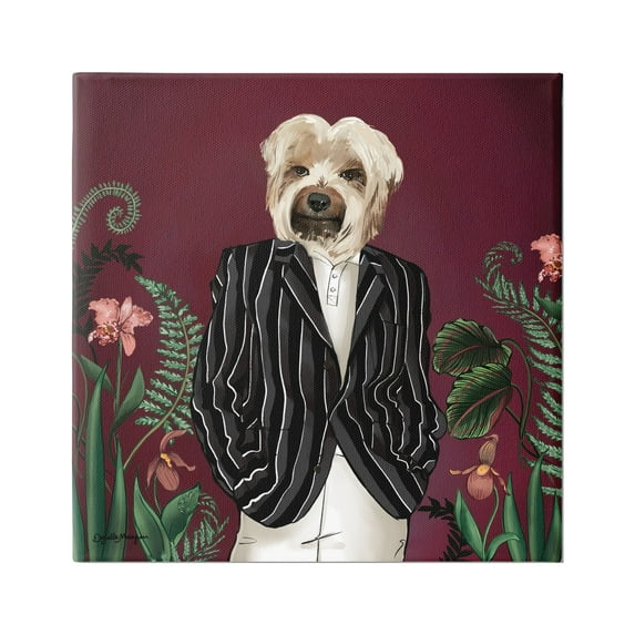 Stupell Industries Chic Fashion Dog Fancy Blazer Outfit Trendy Animal Graphic Art Gallery Wrapped Canvas Print Wall Art, Design by House of Rose