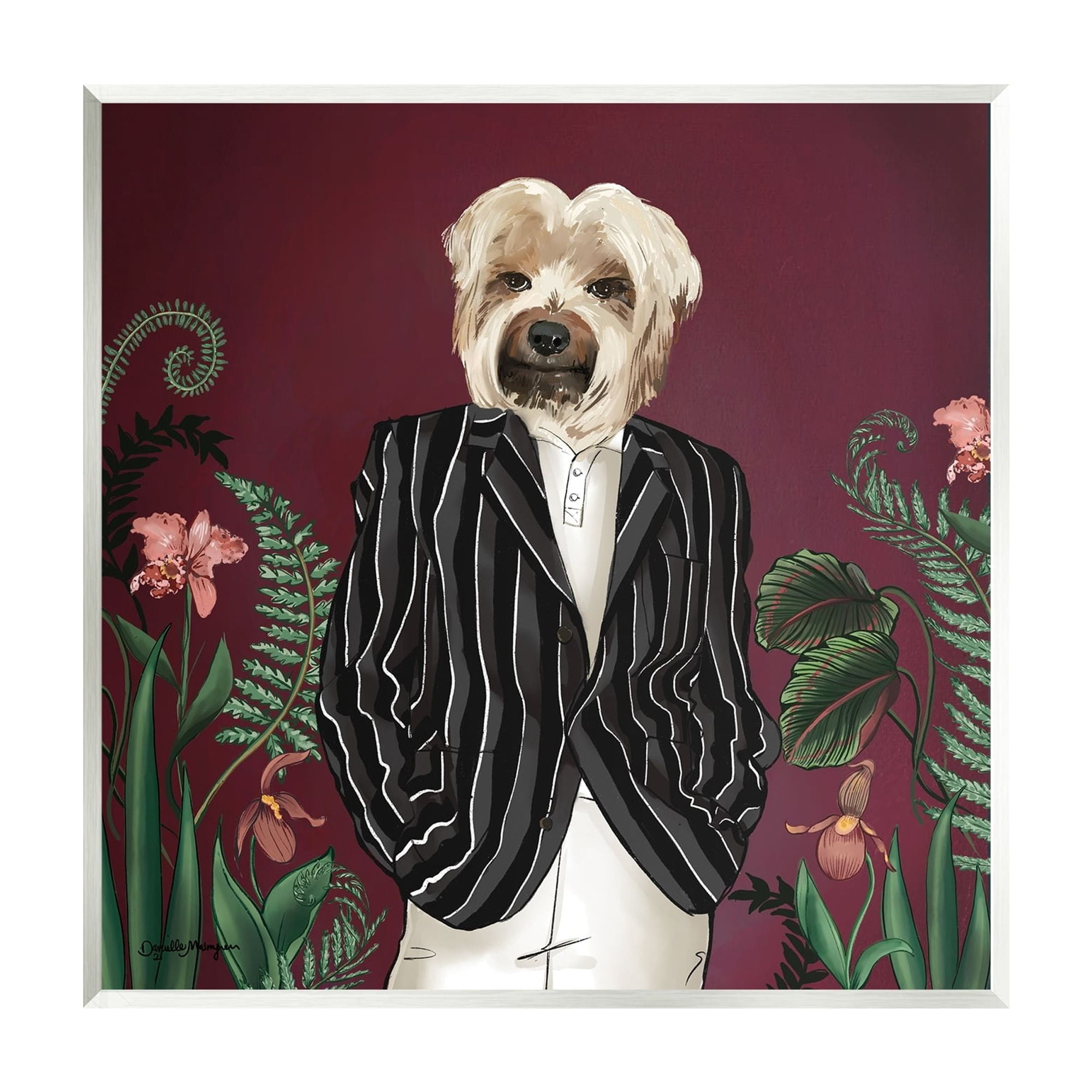 Stupell Industries Chic Fashion Dog Fancy Blazer Outfit Trendy Animal Graphic Art Unframed Art Print Wall Art, Design by House of Rose