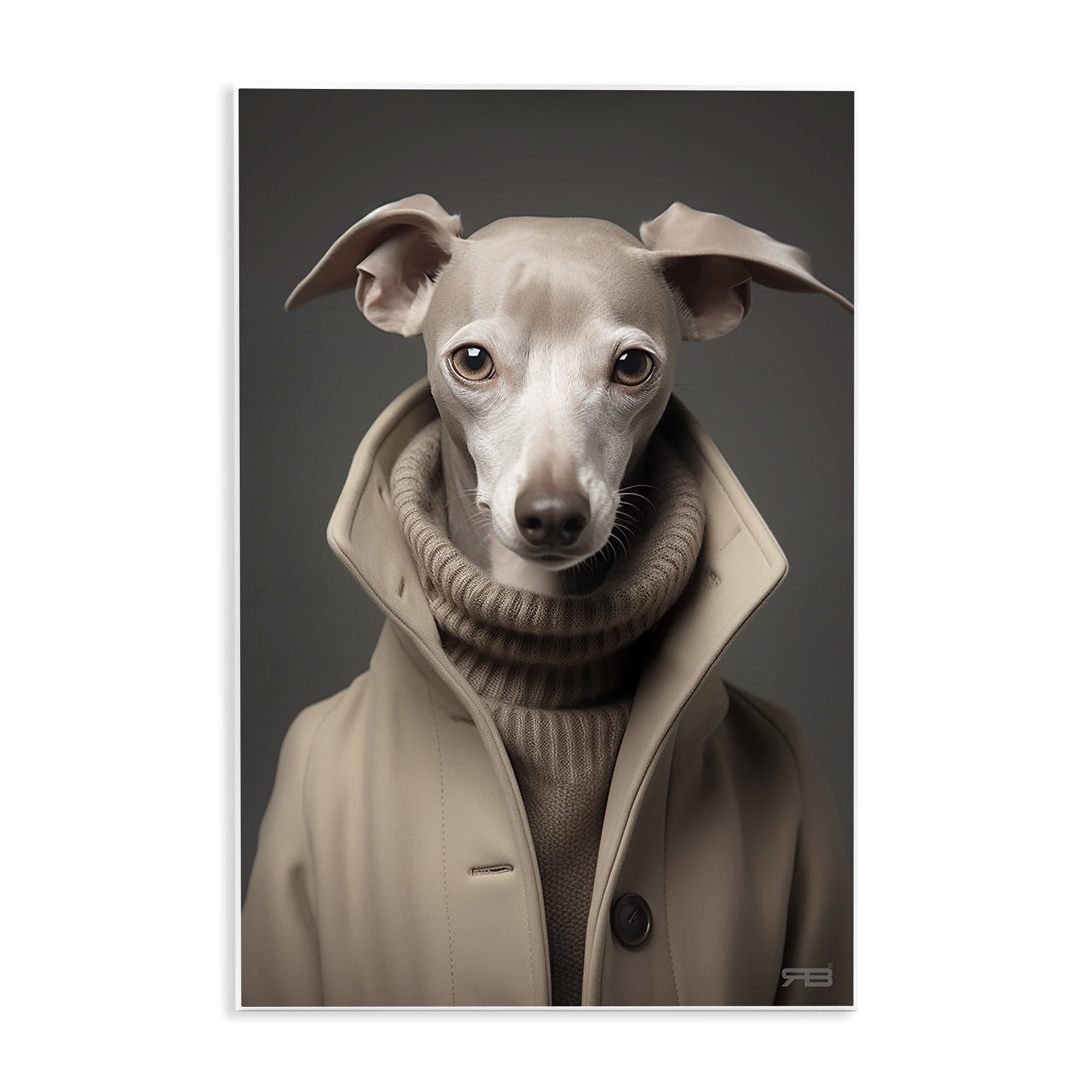 Stupell Industries Chic Fashion Greyhound Animals & Insects Painting Unframed Art Print Wall Art, 10 x 15