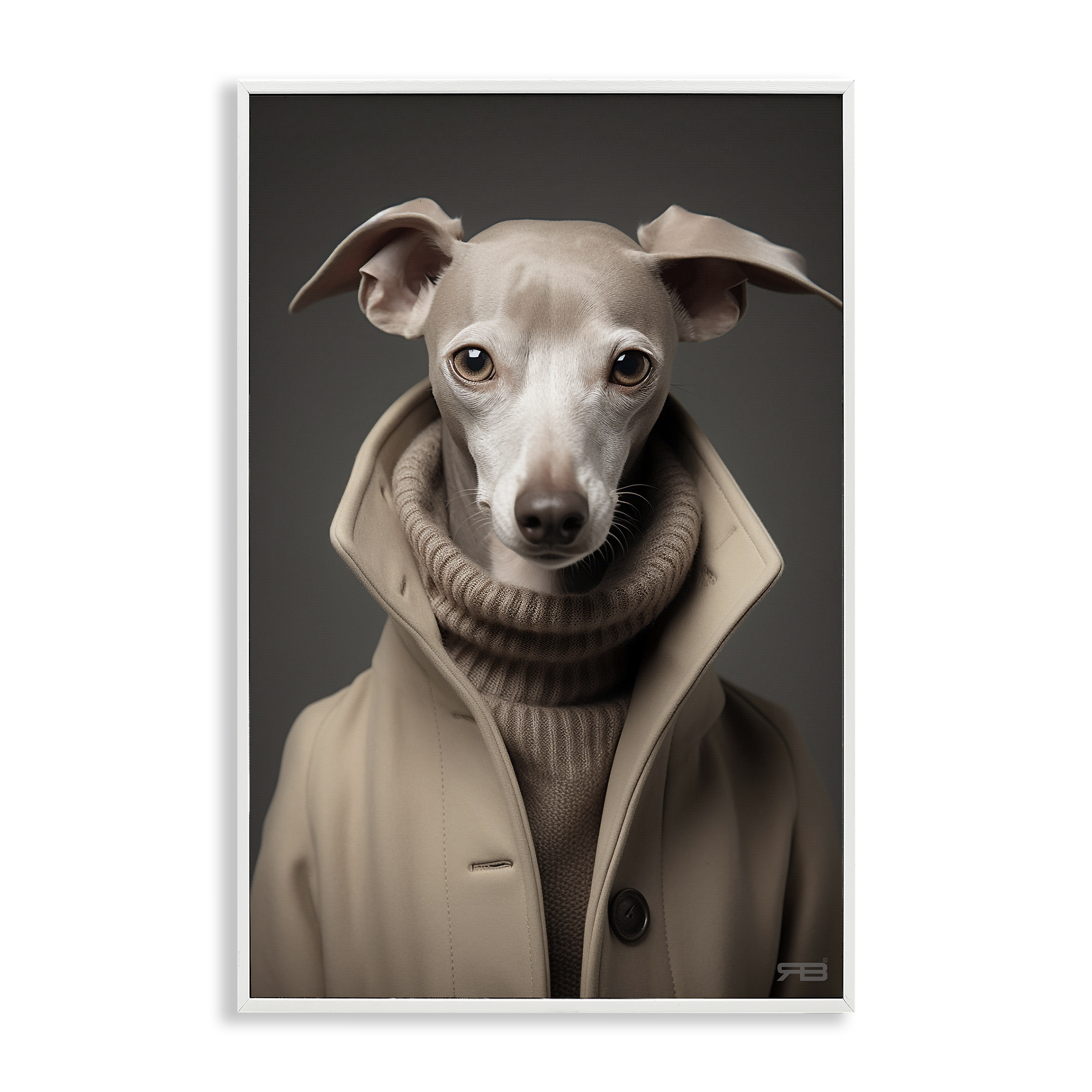 Stupell Industries Chic Fashion Greyhound Animals & Insects Painting White Framed Art Print Wall Art, 16 x 24